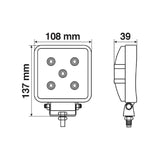 Lampa WL-15, faro ausiliario a 5 Led - 10-30V - Bianco