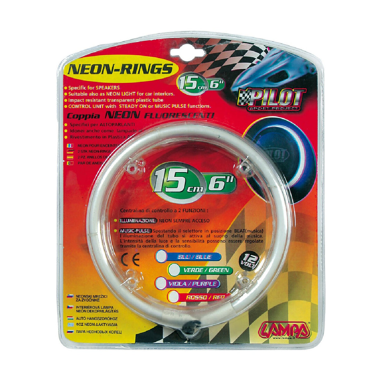 Pilot NR-15, Neon Rings 12V - Ø 15 cm - Red