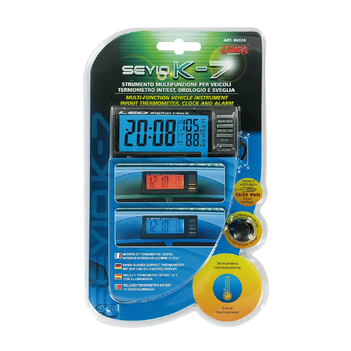 Seyio K-7 Multifunktions-Uhrlampe - 12/24 V