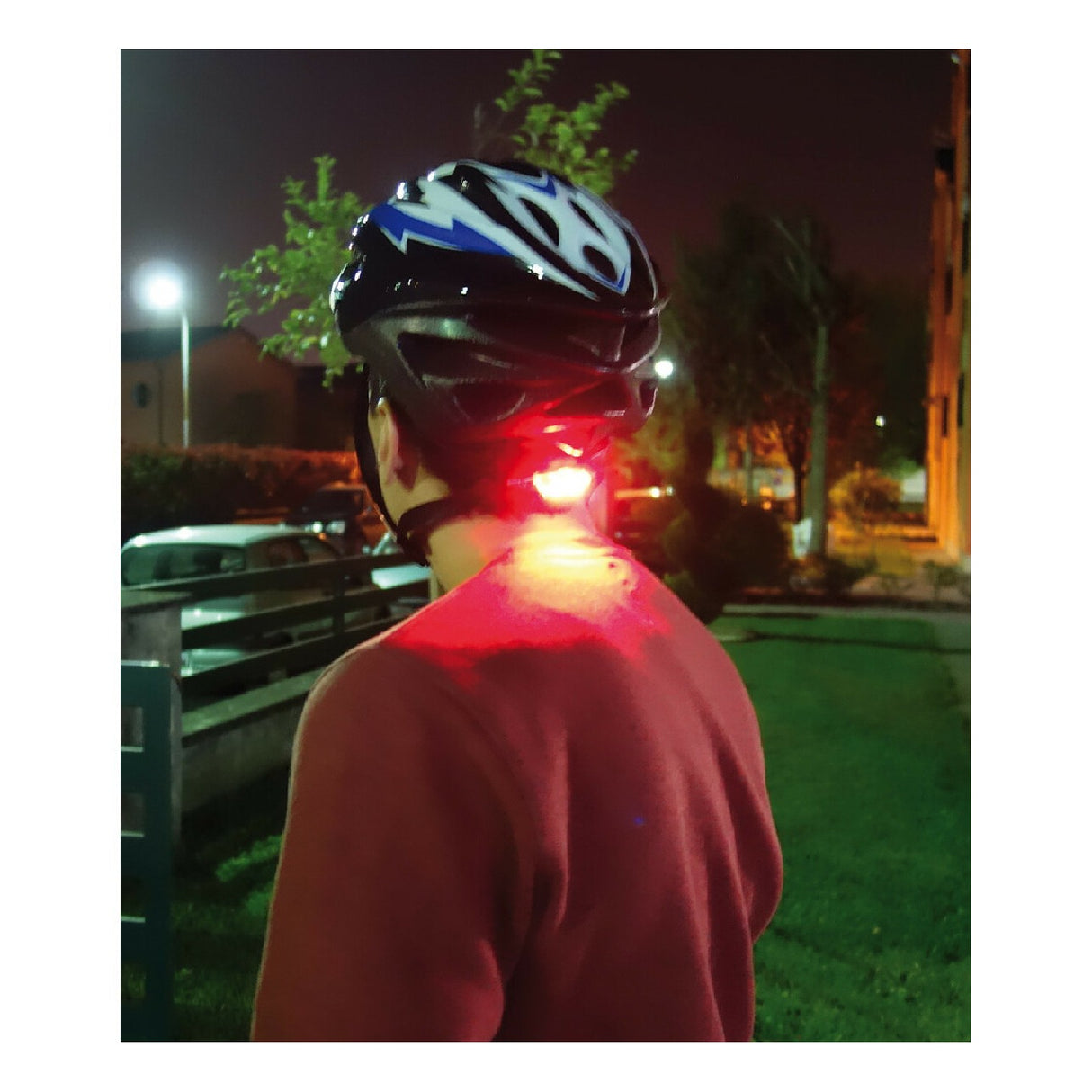 Lampa Luce posteriore a 4 Led per casco ciclo