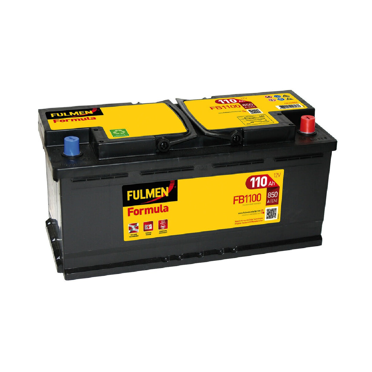 Fulmen FB1100 Batteria Auto 12V Formula 110 Ah 850 A