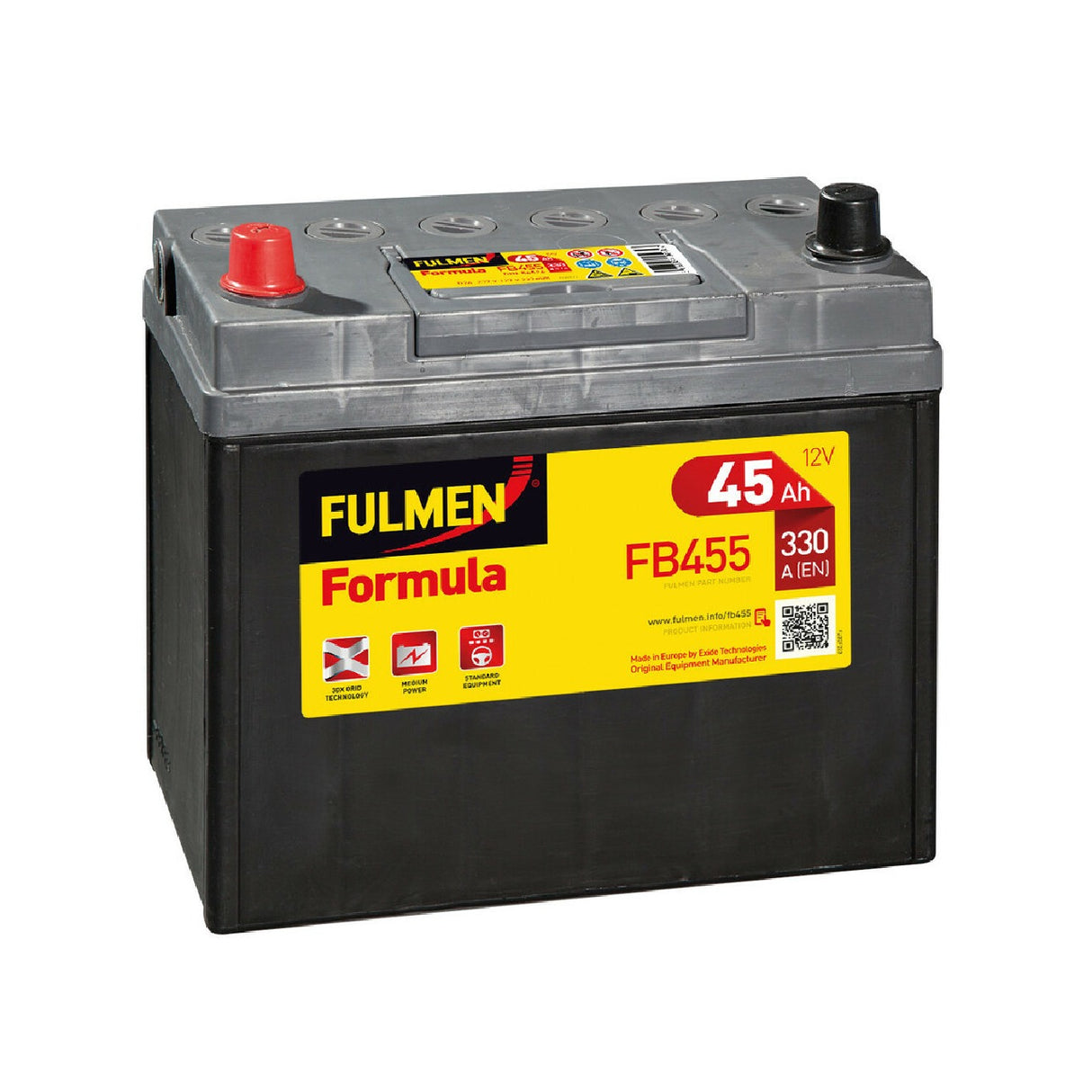 Fulmen FB455 Batteria Auto 12V Formula 45 Ah 330 A