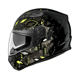 Irie Casco Integrale Moto Sfida Nero AN21 Giallo - L