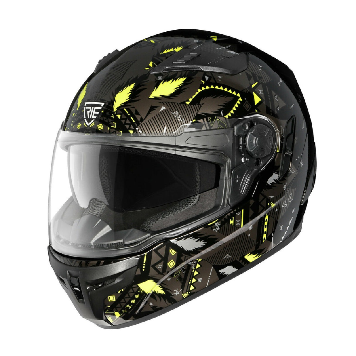 Irie Casco Integrale Moto Sfida Nero AN21 Giallo - L