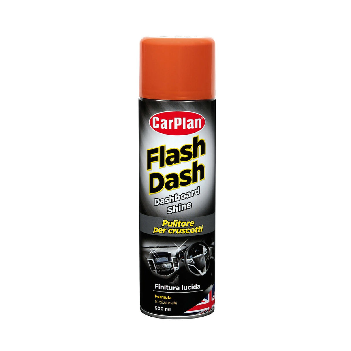 Carplan Flash Dash, pulitore per cruscotti, effetto lucido - 500 ml - Fragola