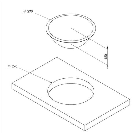 Lavello bianco tondo diametro 290 mm LVL413