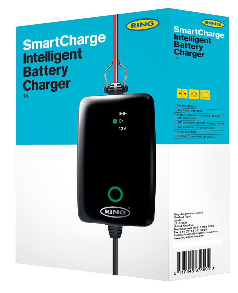 Ring Caricabatteria e mantenitore di carica SmartCharge Slim 12V 4A